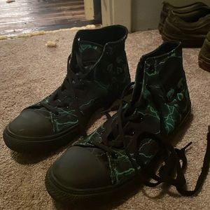 RAAD Shoes. Lime green and black skull edition. Worn maybe twice.